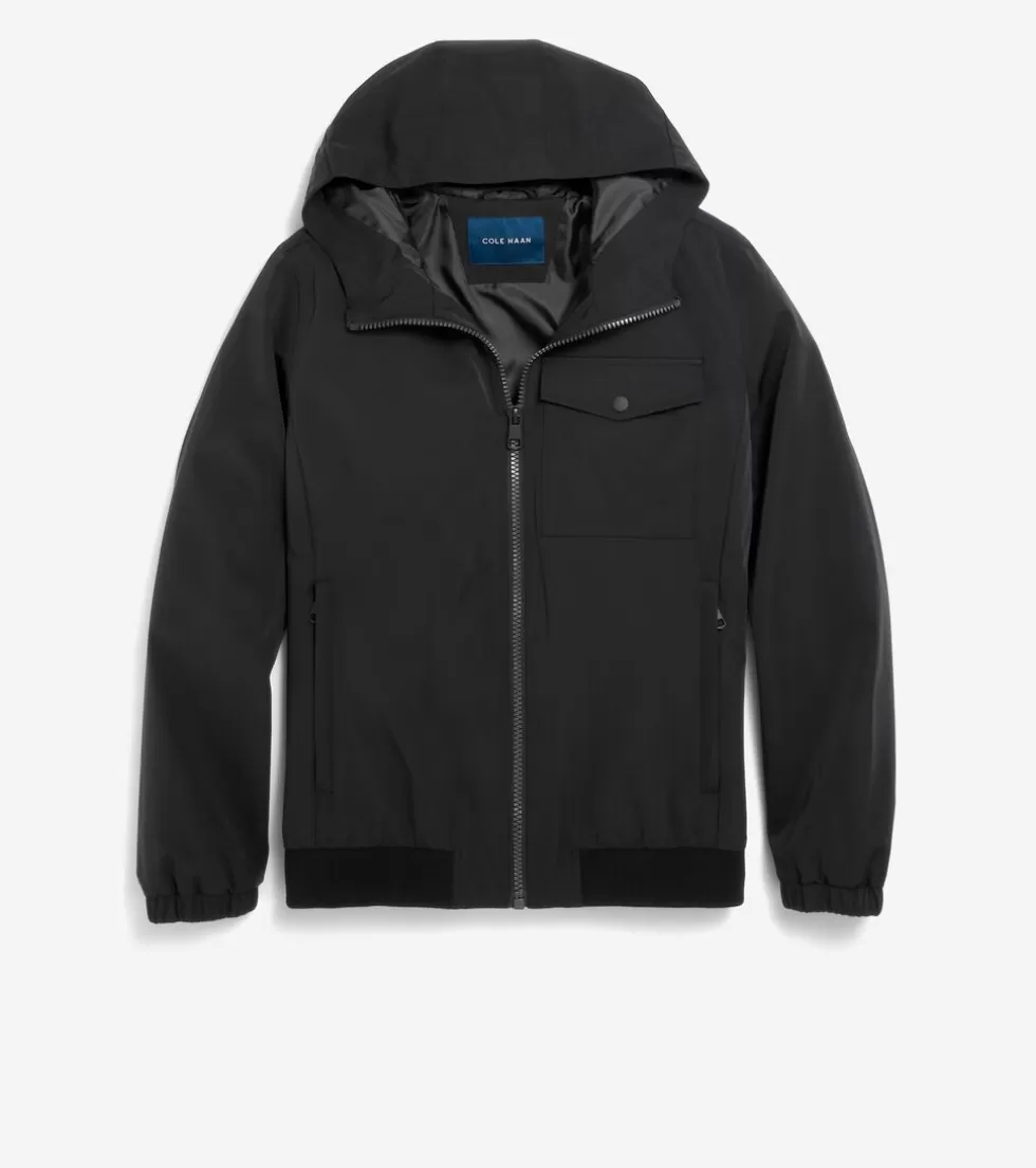 Cole Haan RAIN JACKETS | COATS & JACKETS^Men's Sleek Nylon Hooded Jacket Black