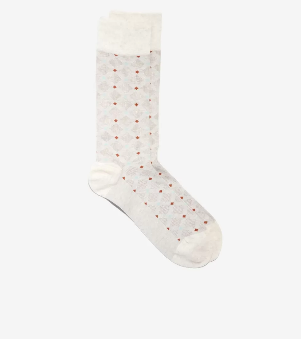 Cole Haan SOCKS | SOCKS^Men's Textured Diamond Dress Crew Socks OatmealHeather