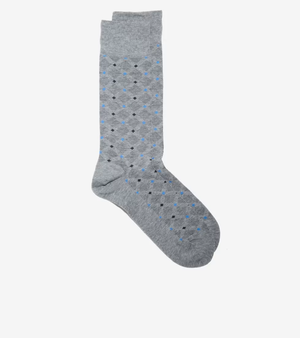 Cole Haan SOCKS | SOCKS^Men's Textured Diamond Dress Crew Socks MediumGrayHeather