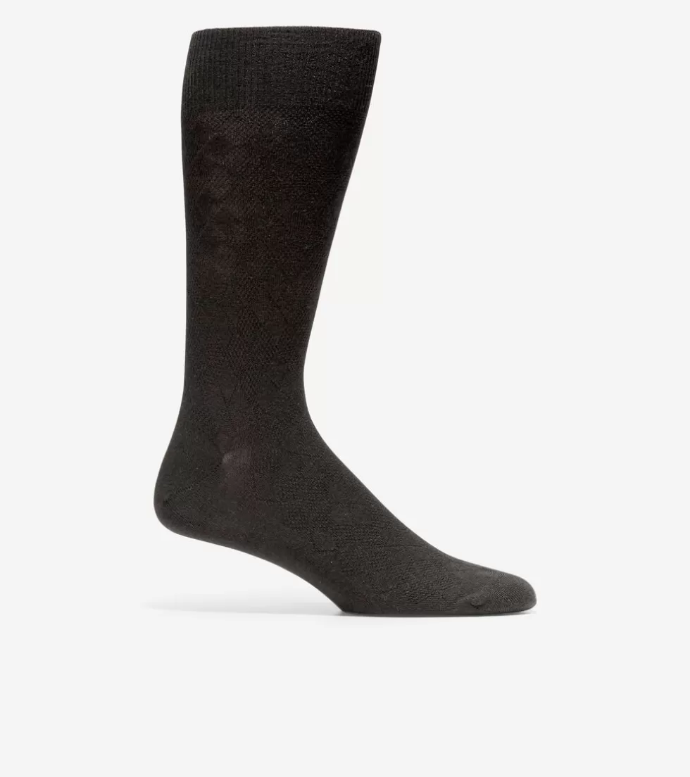Cole Haan SOCKS | SOCKS^Men's Tonal Argyle Crew Socks Black