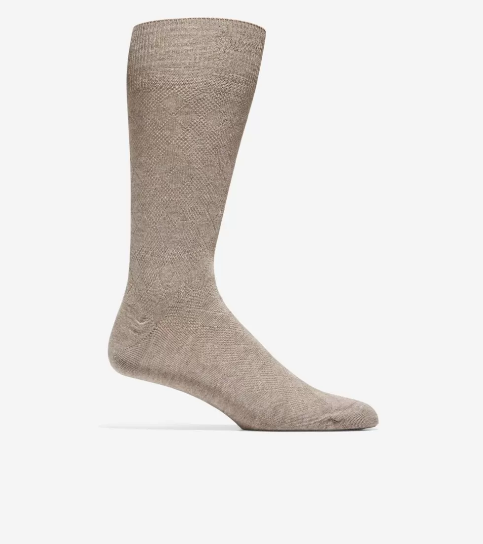 Cole Haan SOCKS | SOCKS^Men's Tonal Argyle Crew Socks BrownHeather