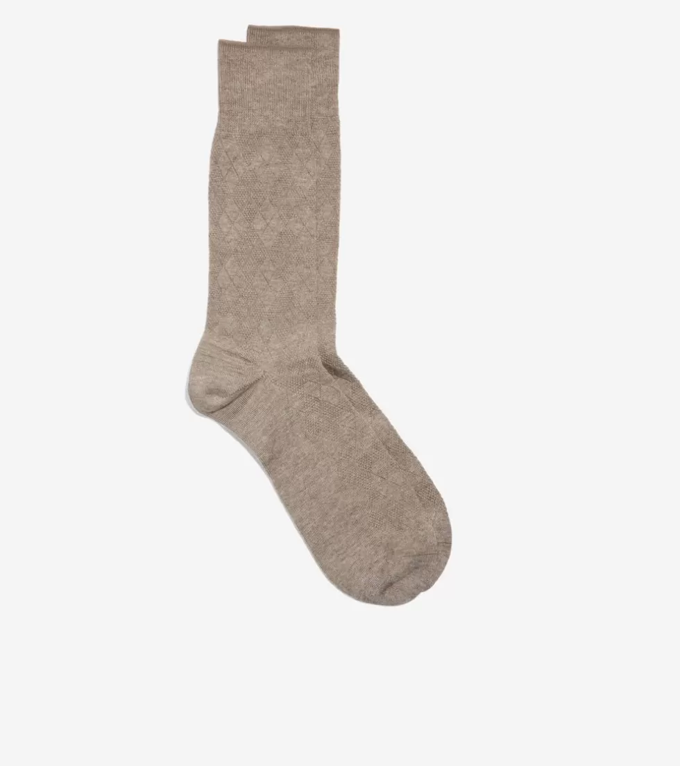 Cole Haan SOCKS | SOCKS^Men's Tonal Argyle Crew Socks BrownHeather