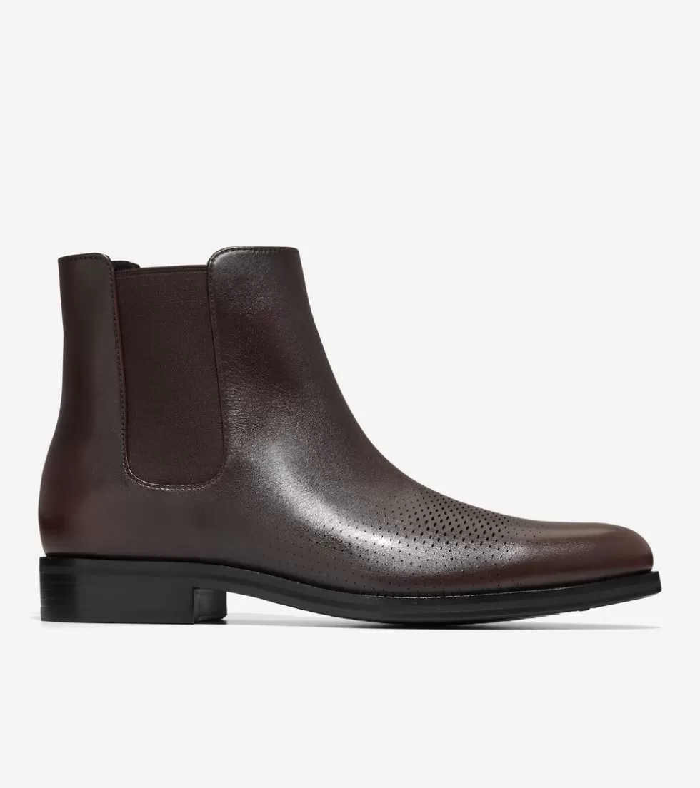 Cole Haan BOOTS^Men's Washington Grand Laser Chelsea Boots DarkChocolate-Black
