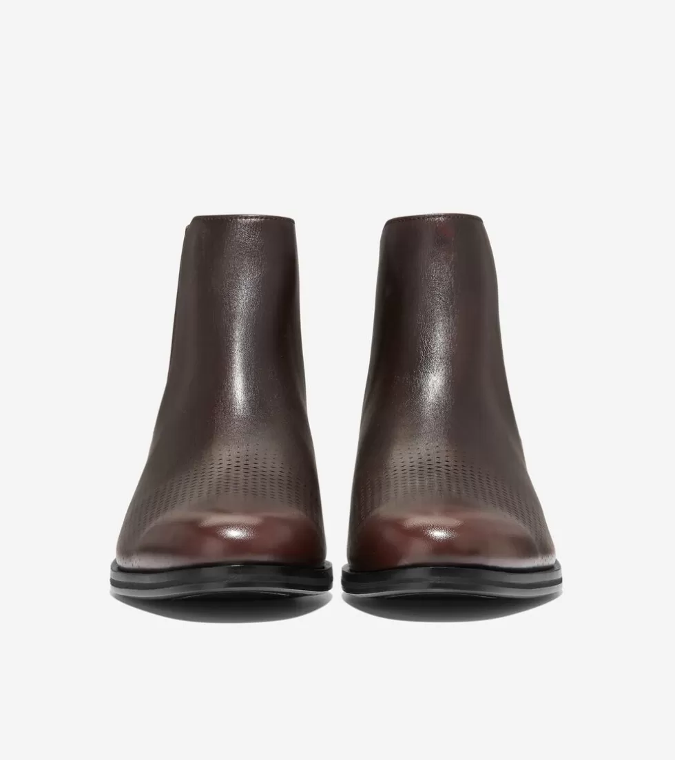 Cole Haan BOOTS^Men's Washington Grand Laser Chelsea Boots DarkChocolate-Black