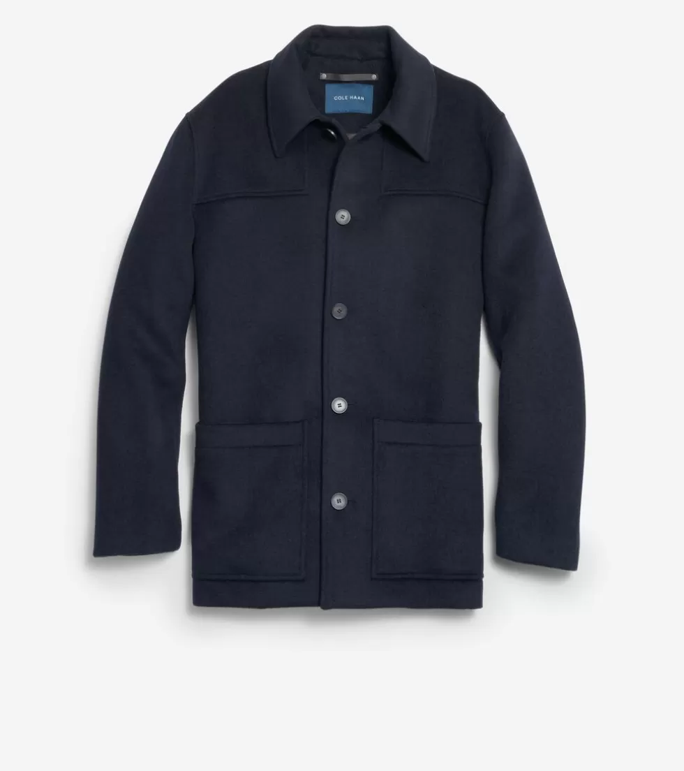 Cole Haan WOOL COATS & JACKETS | COATS & JACKETS^Men's Wool Patch Pocket Jacket Navy