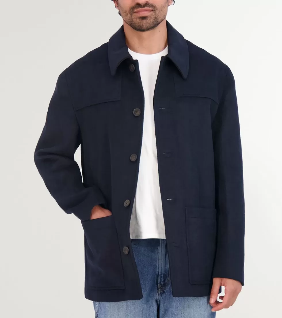 Cole Haan WOOL COATS & JACKETS | COATS & JACKETS^Men's Wool Patch Pocket Jacket Navy