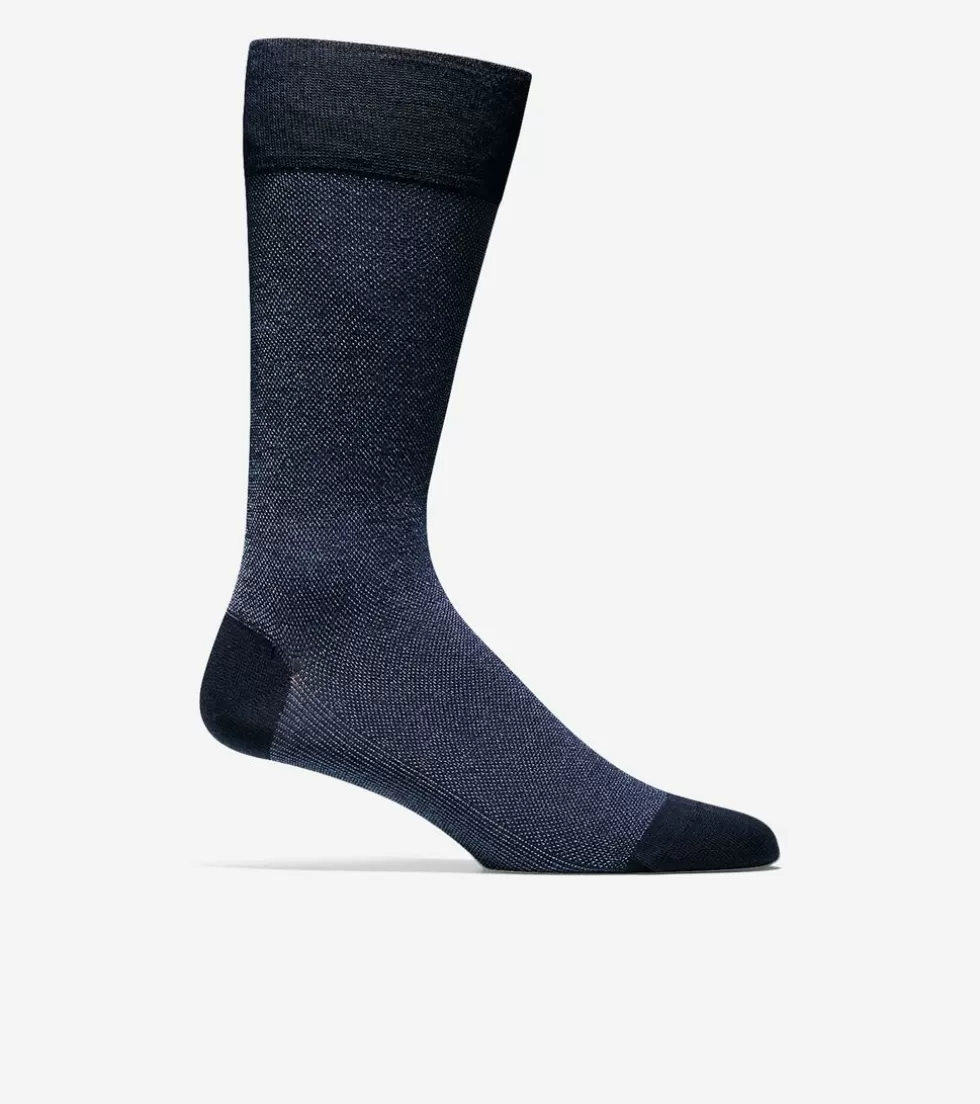 Cole Haan SOCKS | SOCKS^Pique Textured Crew Socks Navy