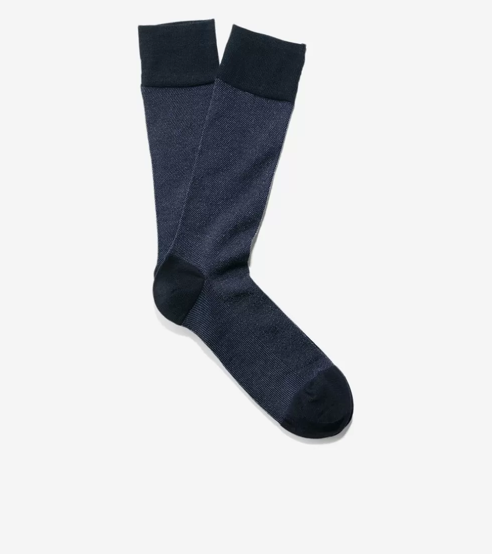 Cole Haan SOCKS | SOCKS^Pique Textured Crew Socks Navy