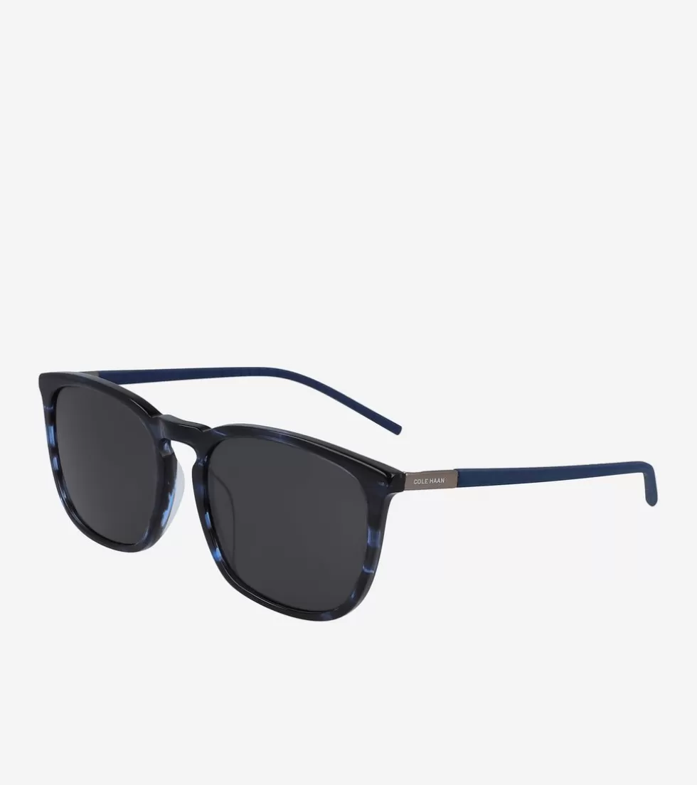 Cole Haan SUNGLASSES | SUNGLASSES^Rectangle Flex Horn-Rimmed Sunglasses BlueHorn