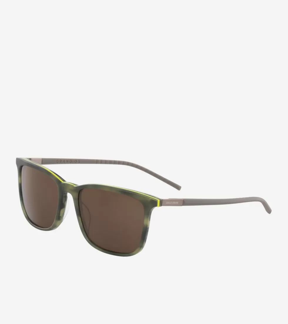 Cole Haan SUNGLASSES | SUNGLASSES^Rectangle Flex Horn-Rimmed Sunglasses OliveHorn