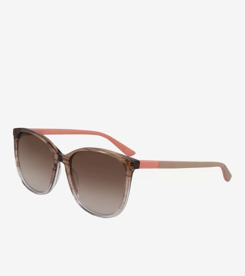 Cole Haan SUNGLASSES | SUNGLASSES^Rectangle Flex Horn-Rimmed Sunglasses TaupeHorn