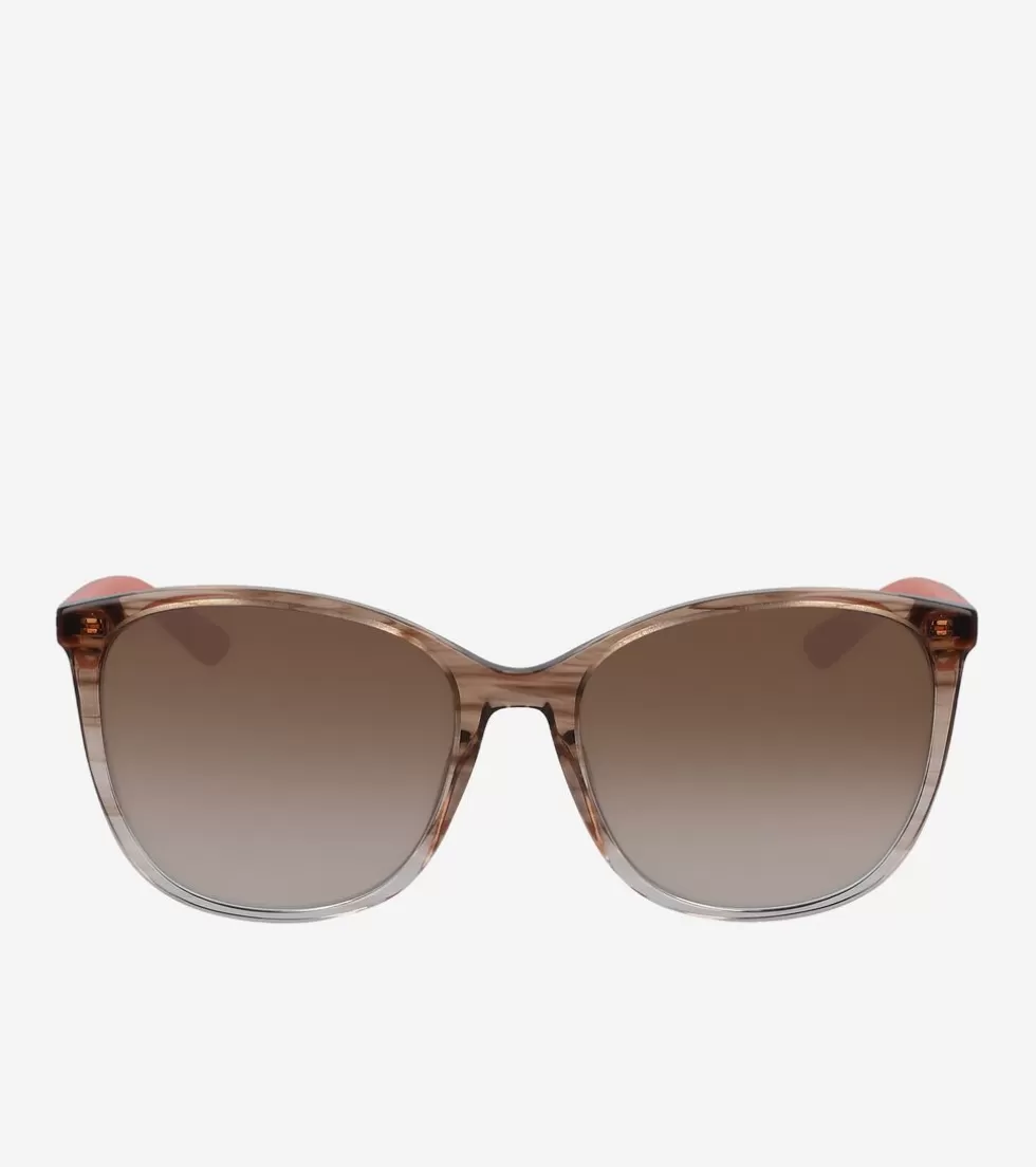 Cole Haan SUNGLASSES | SUNGLASSES^Rectangle Flex Horn-Rimmed Sunglasses TaupeHorn