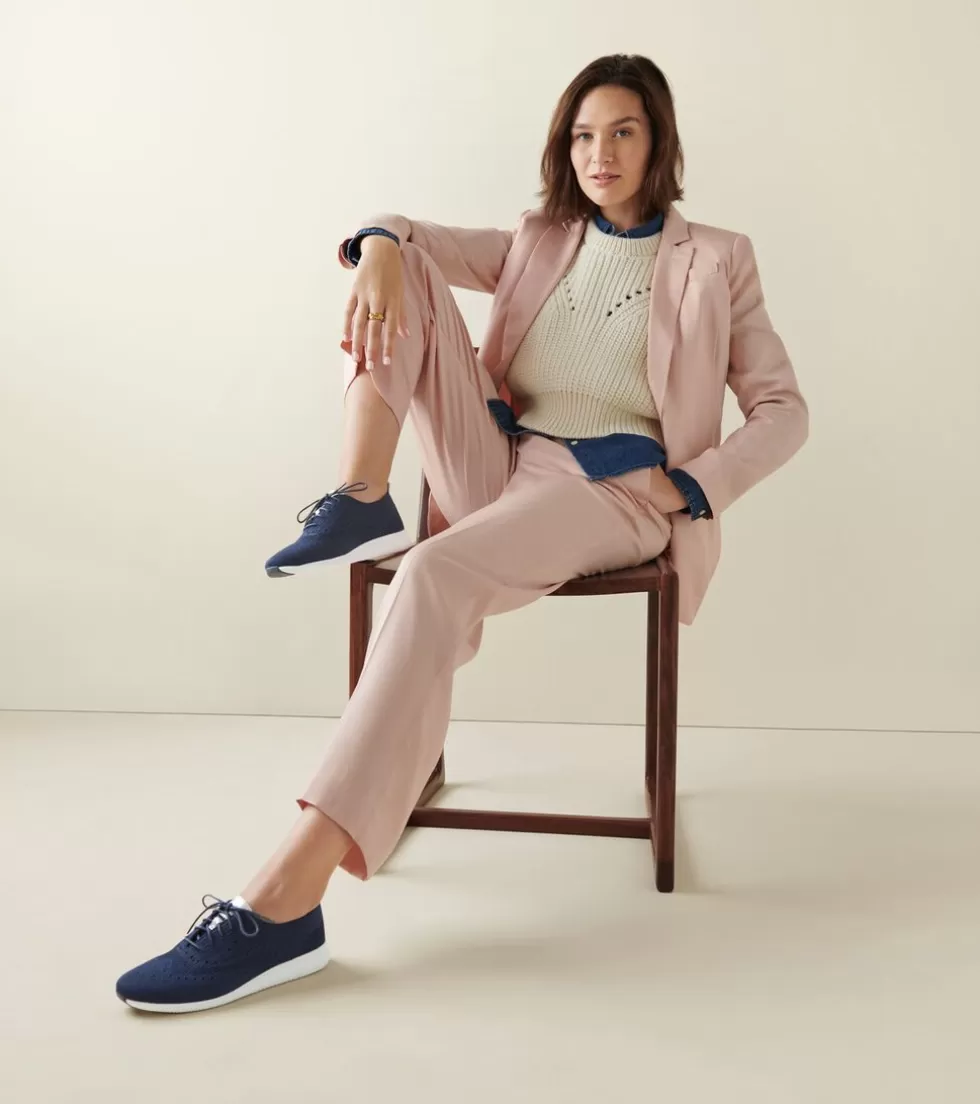 Cole Haan OXFORDS^Women's 2.ZERØGRAND Wingtip Oxfords MarineBlueStitchlite™-White