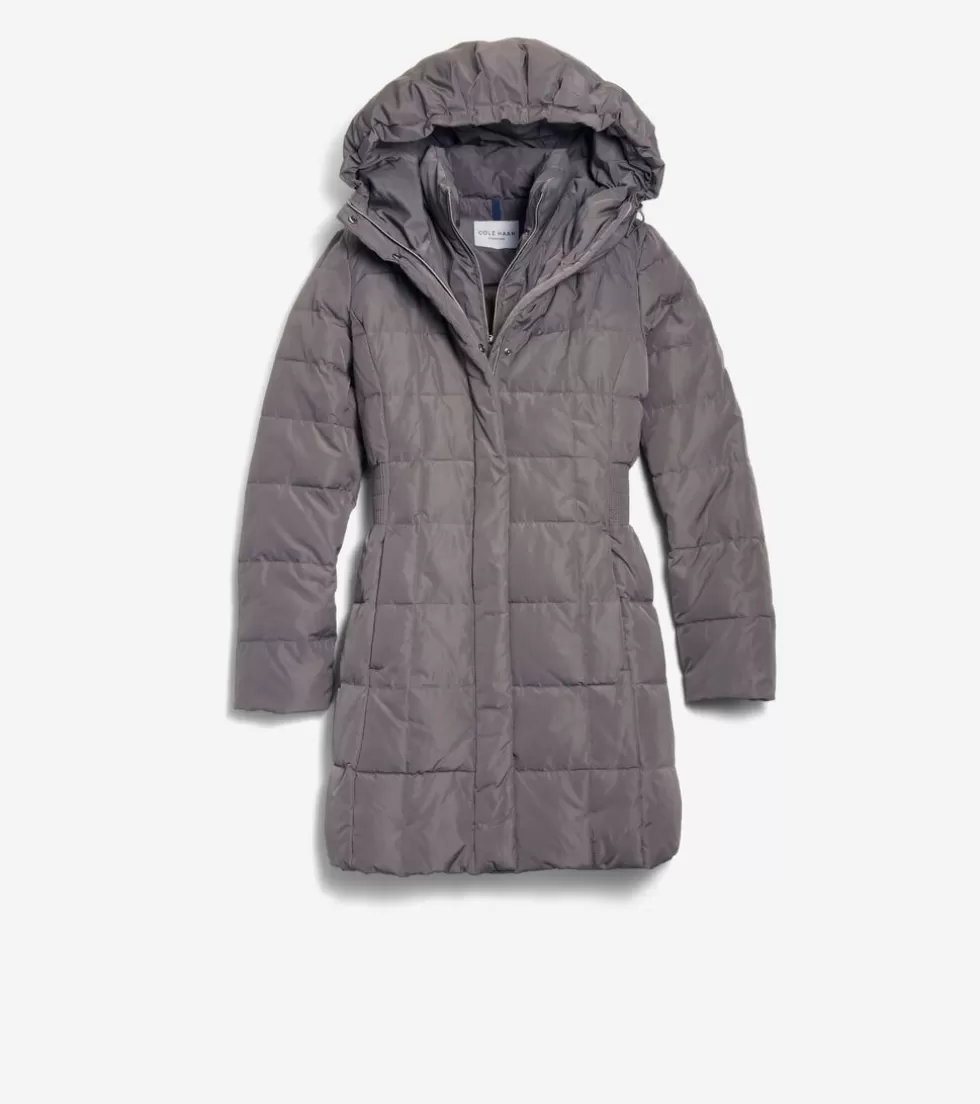 Cole Haan INSULATED JACKETS & COATS | SOFTSHELL JACKETS^Women's 32" Signature Hooded Taffeta Down Coat Carbon