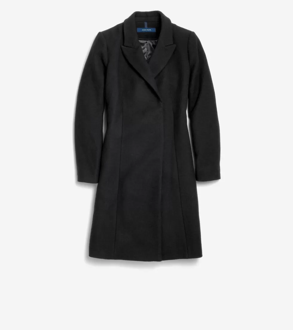 Cole Haan WOOL COATS & JACKETS | BLAZER & TRENCH JACKETS^Women's Asymmetrical Peak Lapel Coat Black