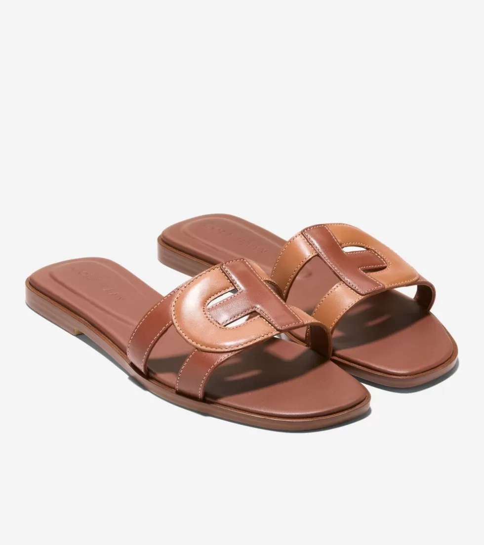 Cole Haan SANDALS^Women's Chrisee Slide Sandals DarkCuoioBrown-Pecan