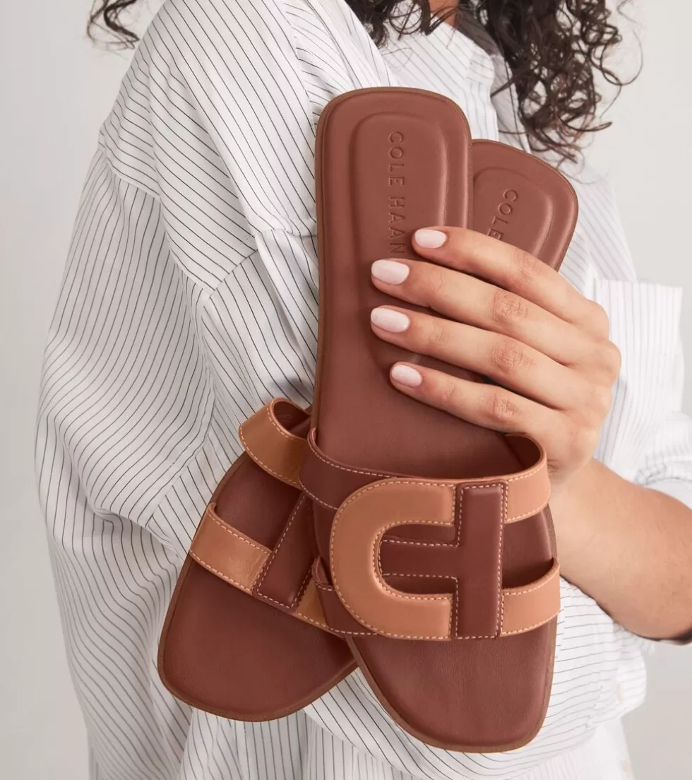 Cole Haan SANDALS^Women's Chrisee Slide Sandals DarkCuoioBrown-Pecan