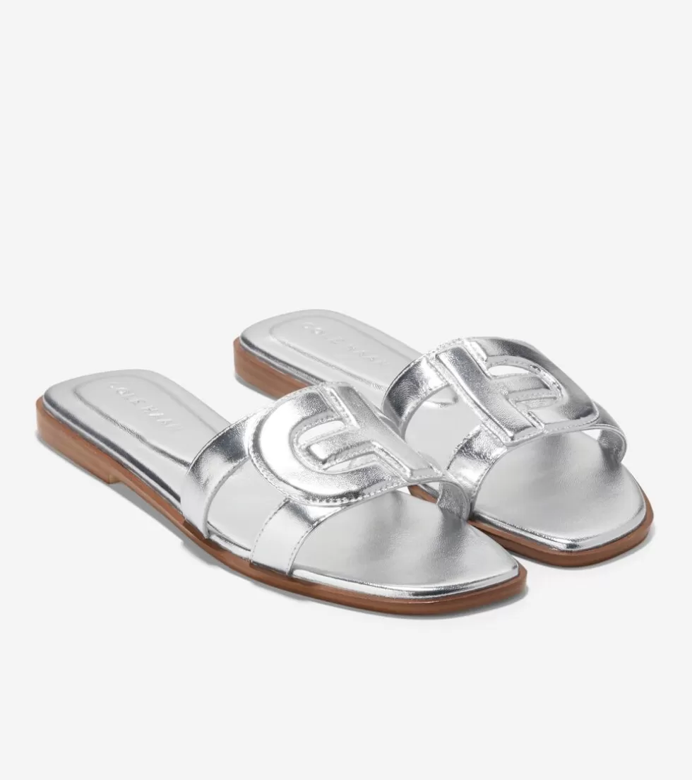 Cole Haan SANDALS^Women's Chrisee Slide Sandals Silver