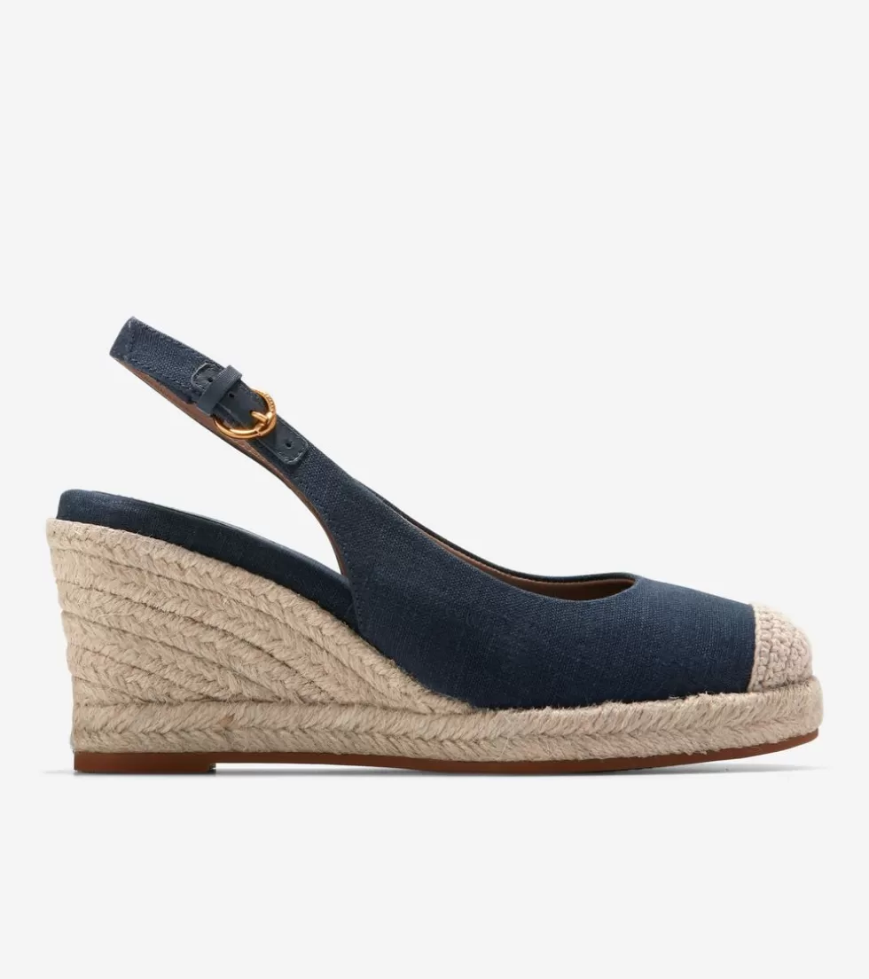 Cole Haan DRESS SHOES | ESPADRILLES^Women's Cloudfeel Espadrille Sling Back Wedges NavyBlazer