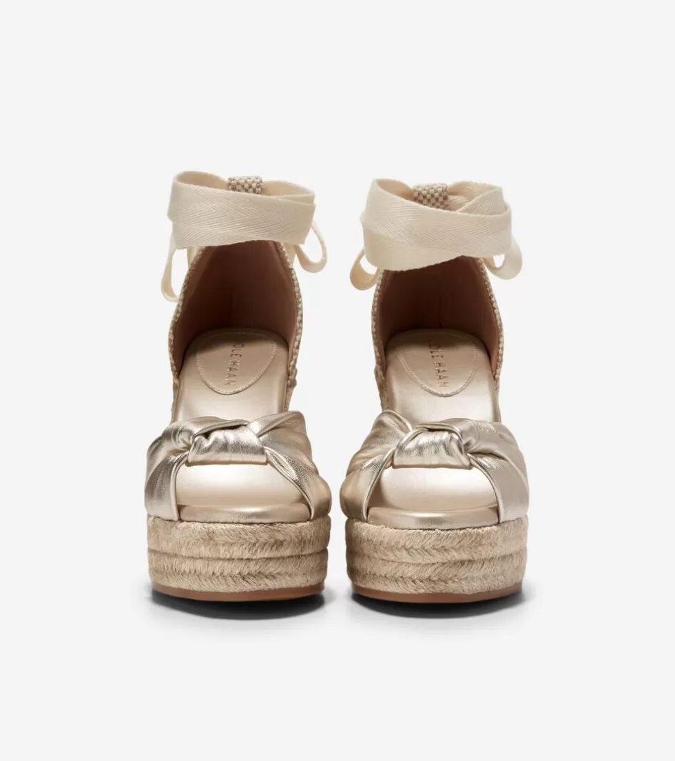 Cole Haan DRESS SHOES | ESPADRILLES^Women's Cloudfeel Hampton Wedge Sandals SoftGold-NaturalCanvas