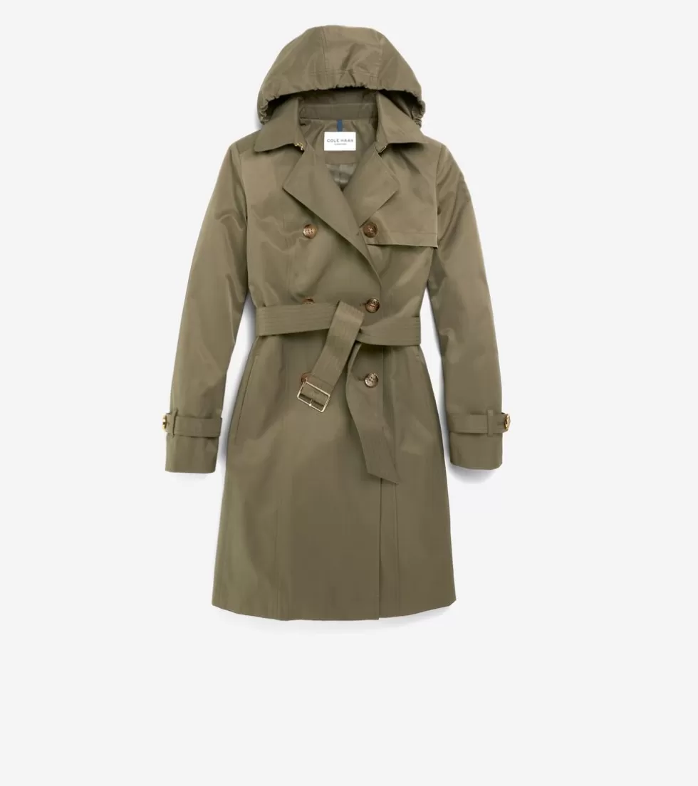 Cole Haan RAIN JACKETS | BLAZER & TRENCH JACKETS^Women's Cotton Rain Trench Coat ArmyGreen