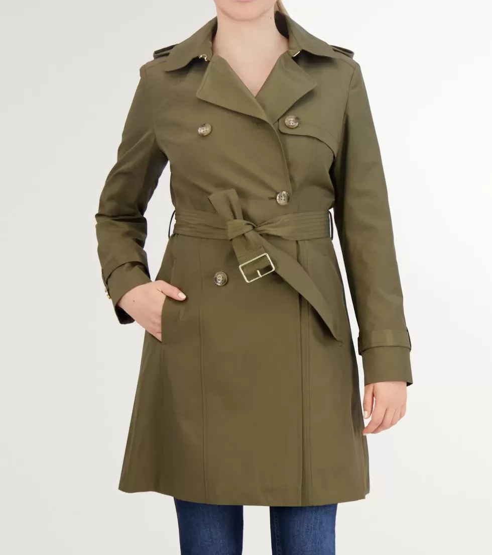 Cole Haan RAIN JACKETS | BLAZER & TRENCH JACKETS^Women's Cotton Rain Trench Coat ArmyGreen