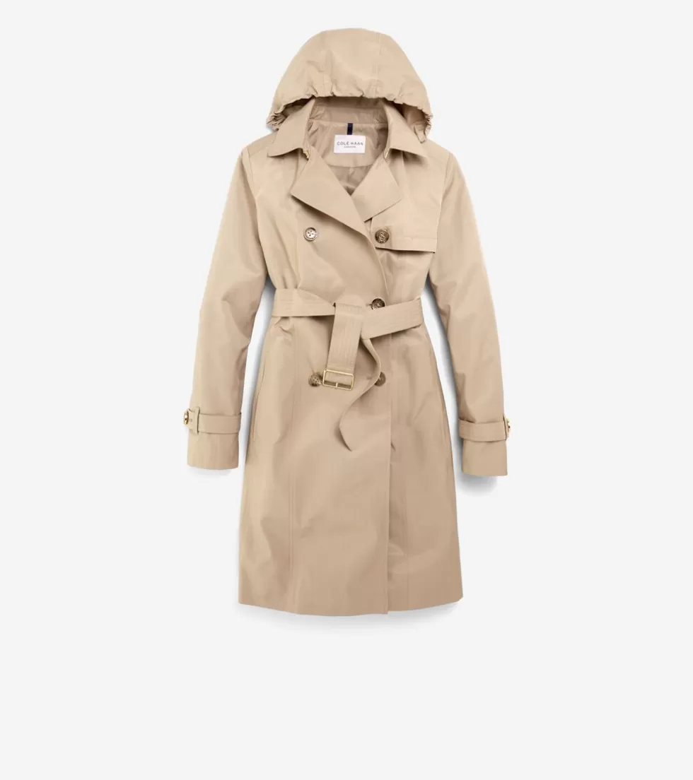 Cole Haan JACKETS & COATS | OUTERWEAR^Women's Cotton Rain Trench Coat Khaki