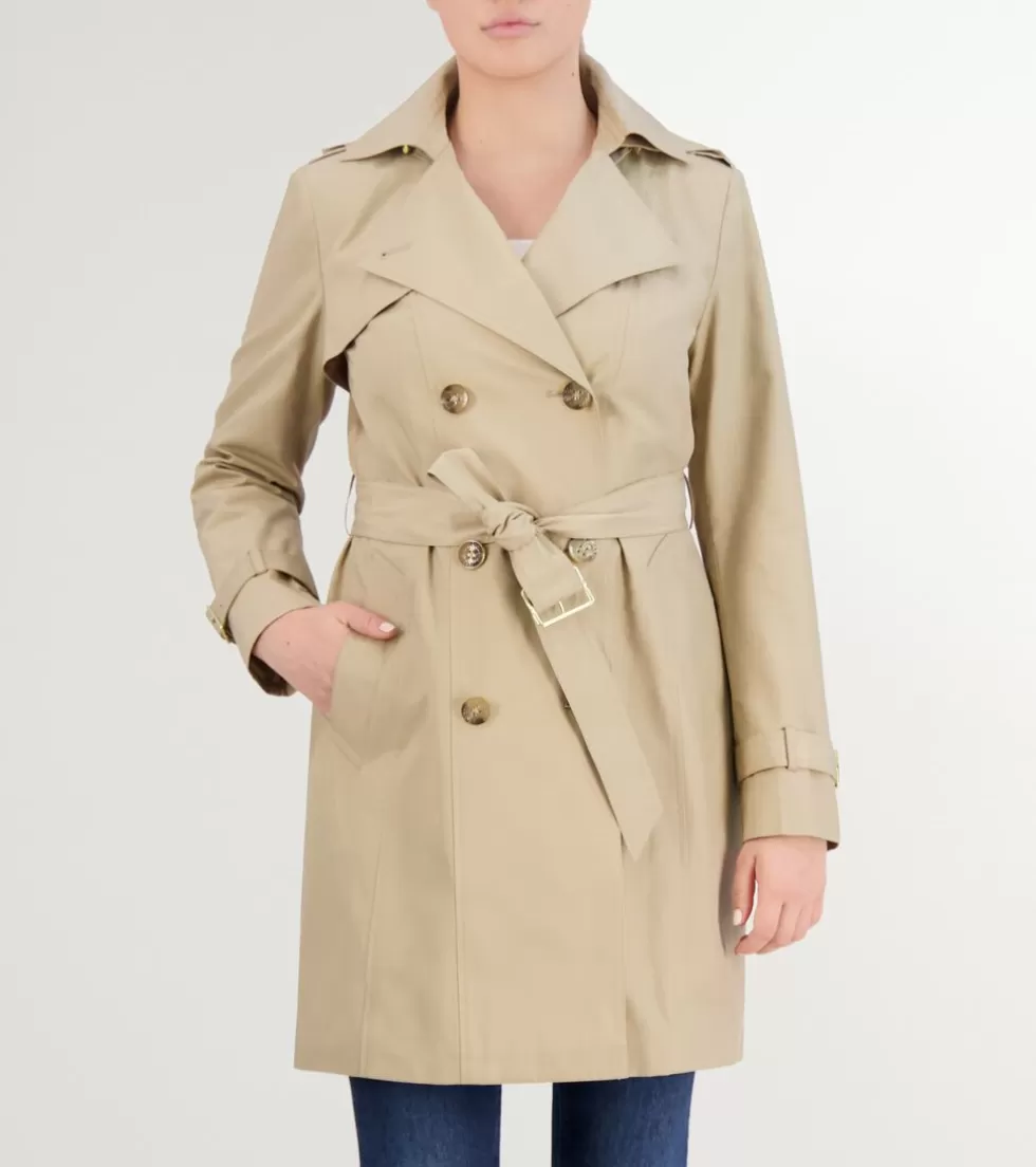 Cole Haan JACKETS & COATS | OUTERWEAR^Women's Cotton Rain Trench Coat Khaki