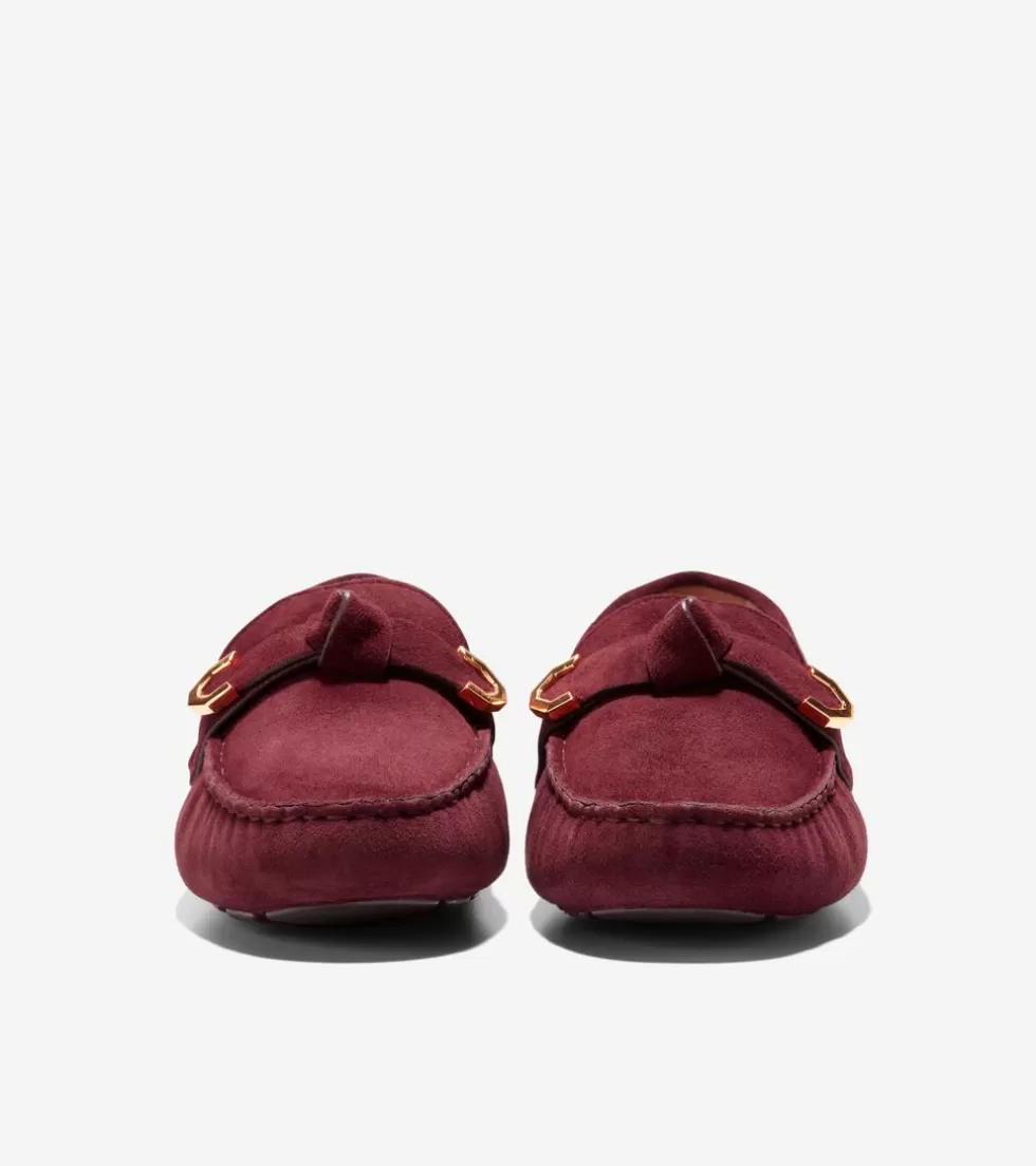 Cole Haan FLATS & SLIP-ONS | DRESS SHOES^Women's Evelyn Bow Driver BloodstoneSuede