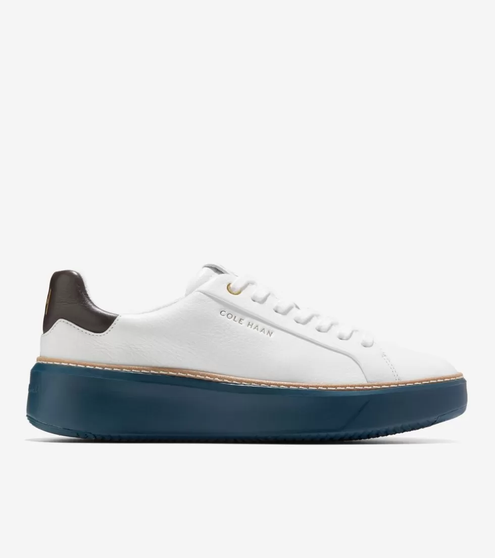 Cole Haan SNEAKERS^Women's Grandprø Topspin Sneakers OpticWhite-ChocolateBrown-BlueWingTeal