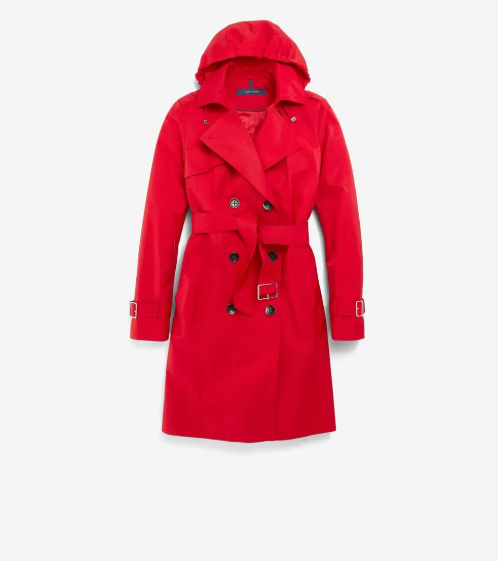 Cole Haan BLAZER & TRENCH JACKETS | JACKETS & COATS^Women's Hooded Trench Coat Red