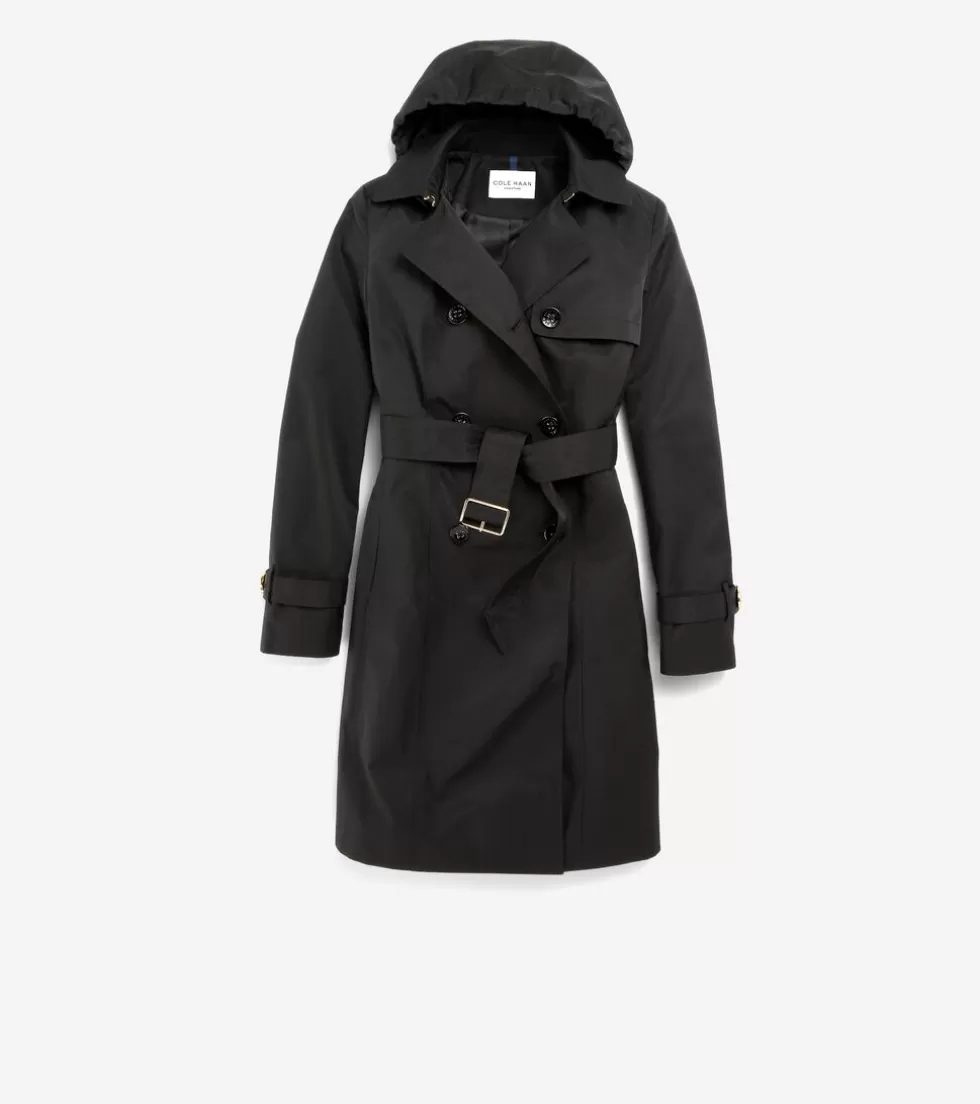 Cole Haan BLAZER & TRENCH JACKETS | JACKETS & COATS^Women's Hooded Trench Coat Black