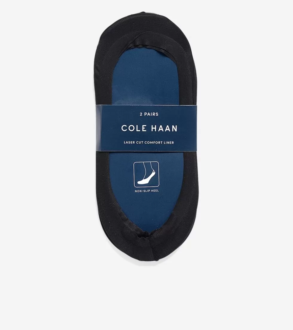 Cole Haan SOCKS | SOCKS^Women's Laser Cut Liner - 2 Pack Black