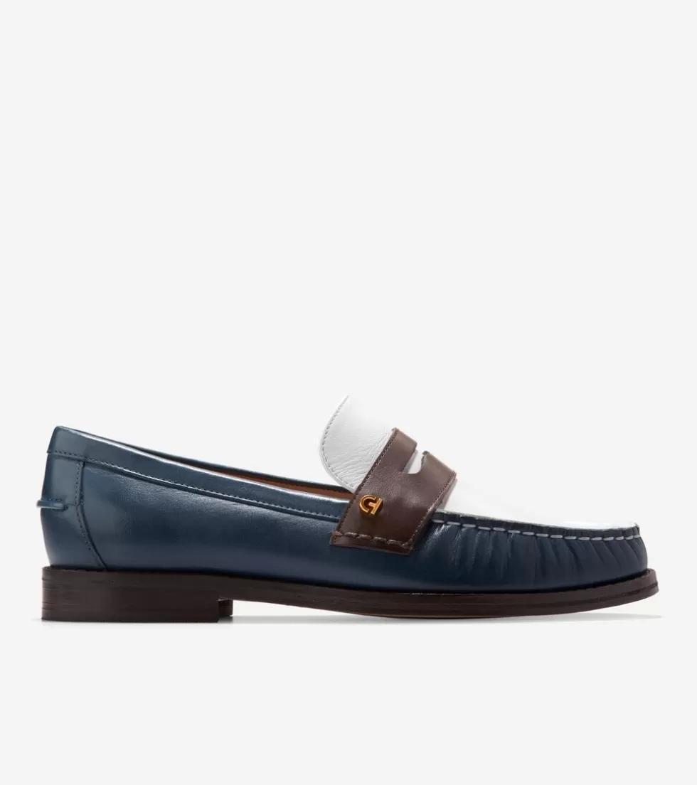 Cole Haan DRESS SHOES | LOAFERS & DRIVERS^Women's Lux Pinch Penny Loafers Ivory-Chocolate-BlueWingTeal