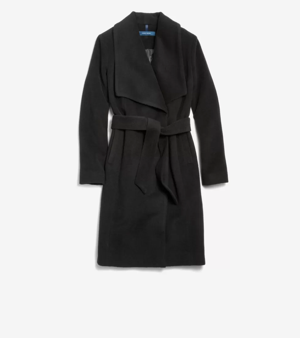 Cole Haan WOOL COATS & JACKETS | BLAZER & TRENCH JACKETS^Women's Luxe Maxi Wrap Coat Black