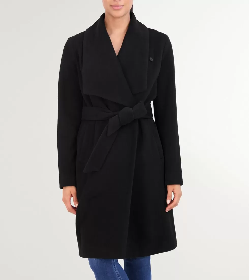 Cole Haan WOOL COATS & JACKETS | BLAZER & TRENCH JACKETS^Women's Luxe Maxi Wrap Coat Black