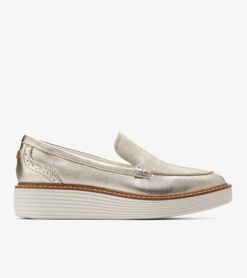 Cole Haan LOAFERS & DRIVERS^Women's ØriginalGrand Platform Venetian Loafers SoftGold-Ivory