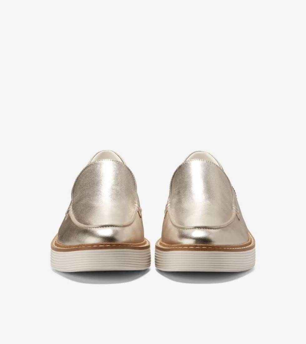Cole Haan LOAFERS & DRIVERS^Women's ØriginalGrand Platform Venetian Loafers SoftGold-Ivory