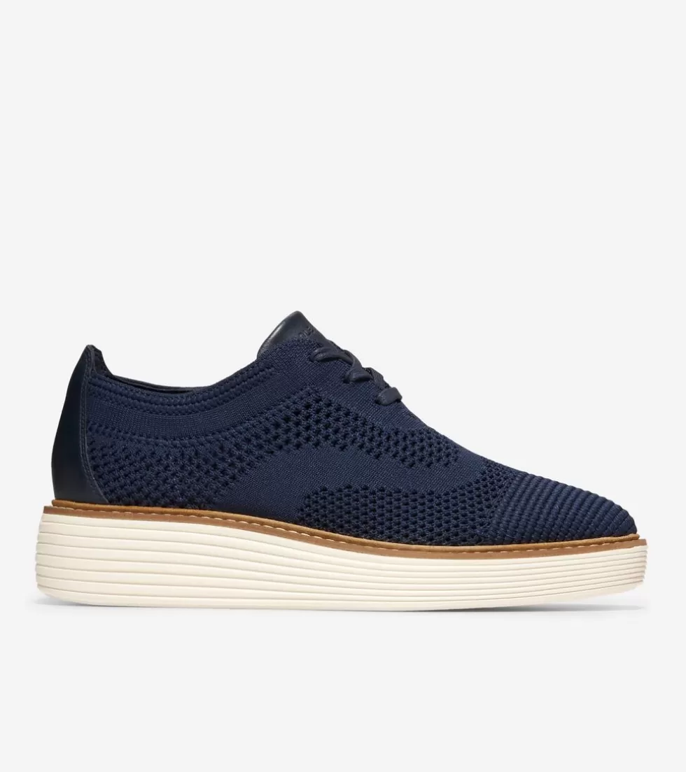 Cole Haan OXFORDS^Women's ØriginalGrand Platform Wingtip Oxfords NavyBlazer-IvoryStitchlite™