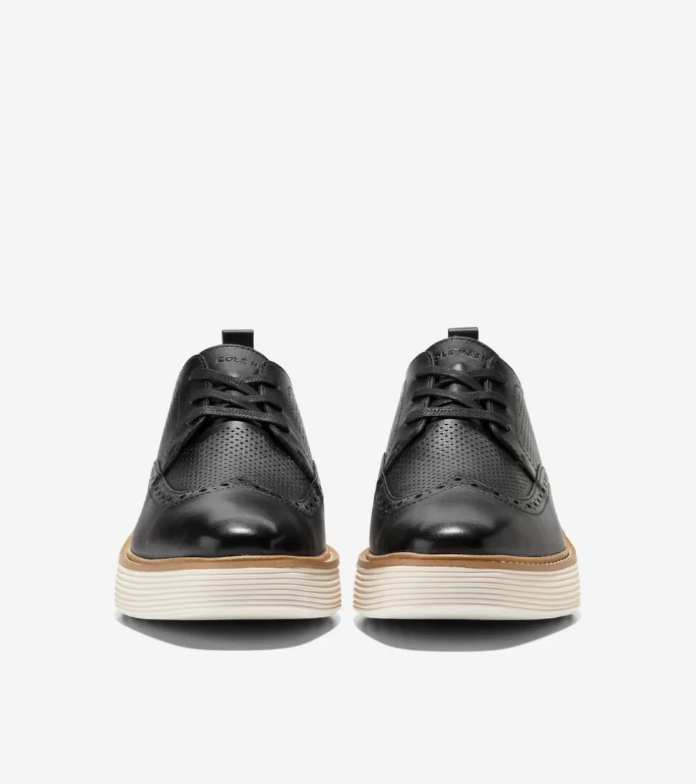 Cole Haan OXFORDS^Women's ØriginalGrand Platform Wingtip Oxfords Black-Ivory