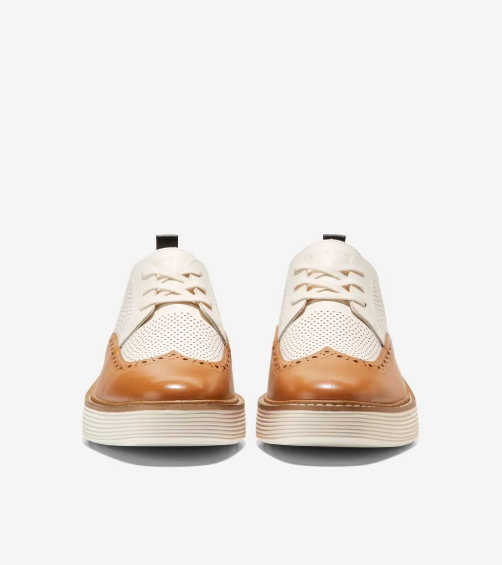 Cole Haan OXFORDS^Women's ØriginalGrand Platform Wingtip Oxfords Pecan-Ivory