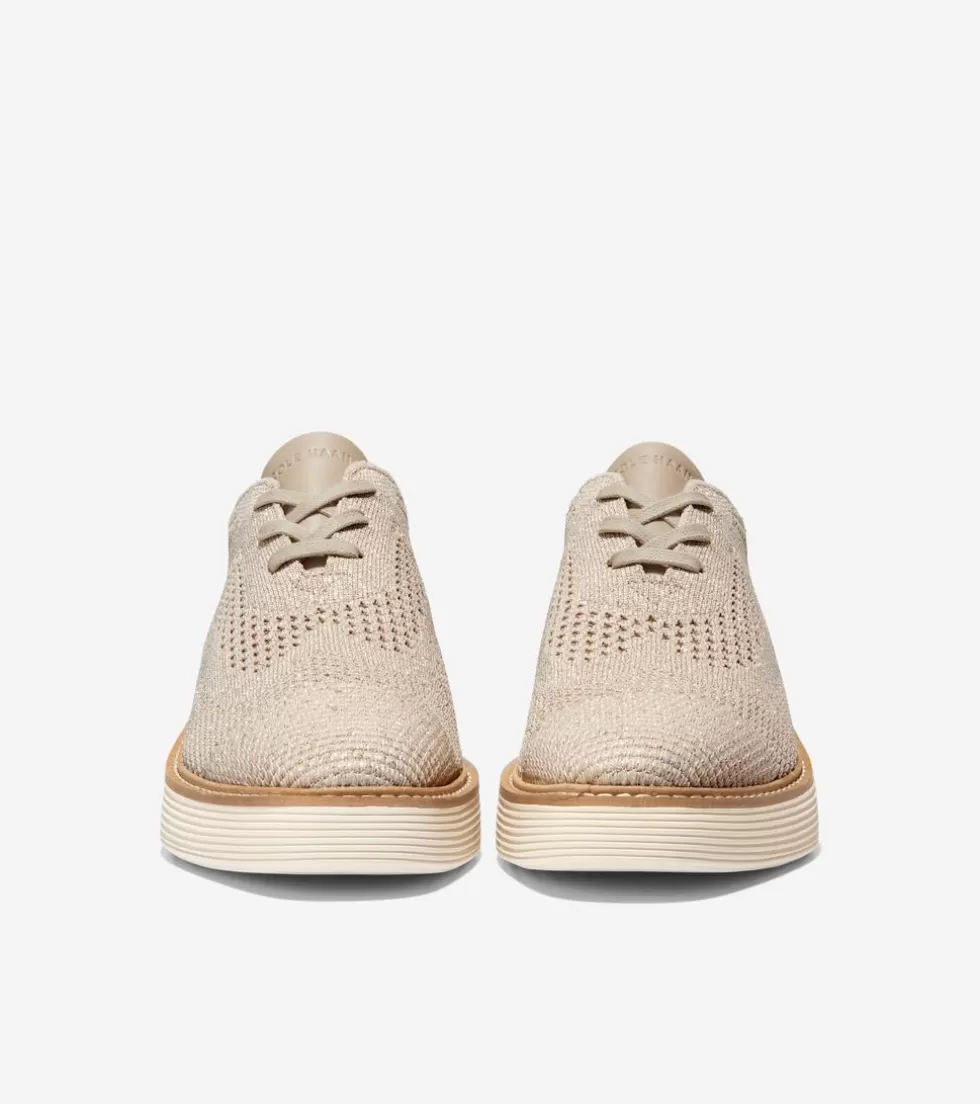 Cole Haan OXFORDS^Women's ØriginalGrand Platform Wingtip Oxfords RyeKnit-IvoryStitchlite™