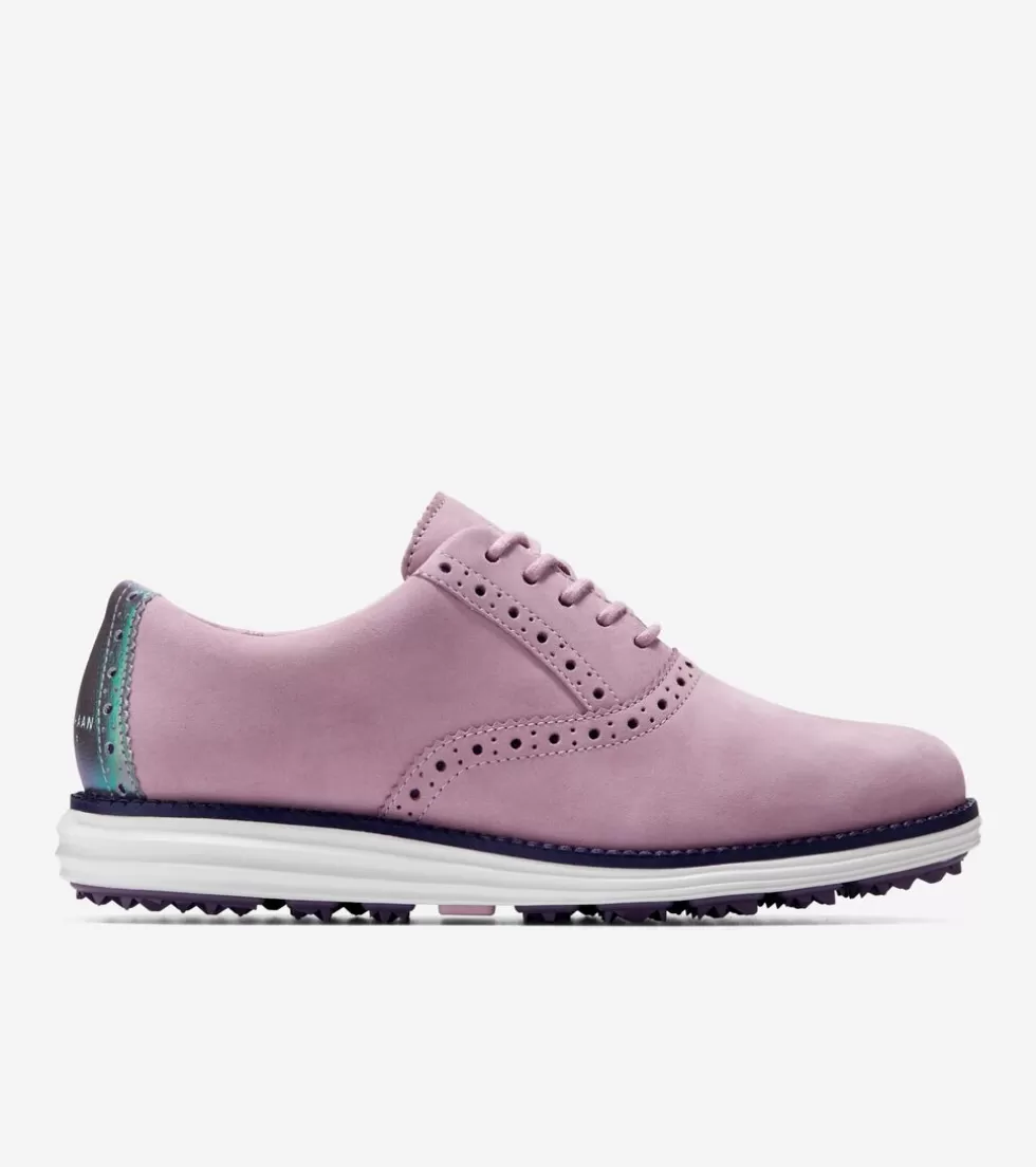 Cole Haan GOLF SHOES | OXFORDS^Women's ØriginalGrand Waterproof Shortwing Golf Shoes MauveShadows-Plum-OpticWhite