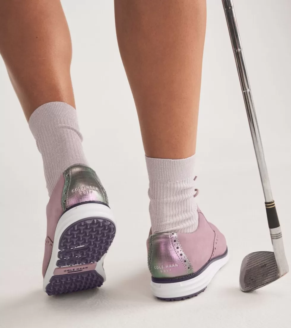 Cole Haan GOLF SHOES | OXFORDS^Women's ØriginalGrand Waterproof Shortwing Golf Shoes MauveShadows-Plum-OpticWhite