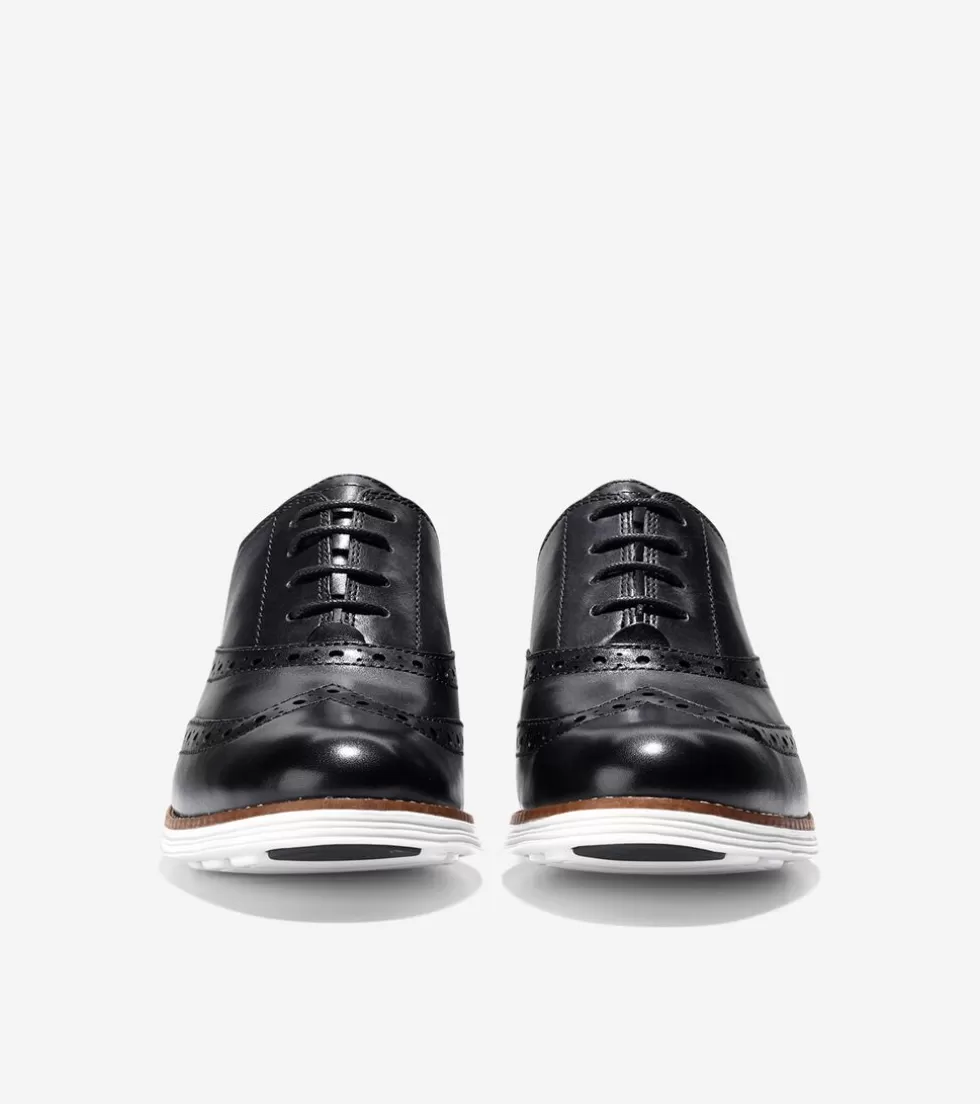 Cole Haan OXFORDS^Women's ØriginalGrand Wingtip Oxfords Black-OpticWhite
