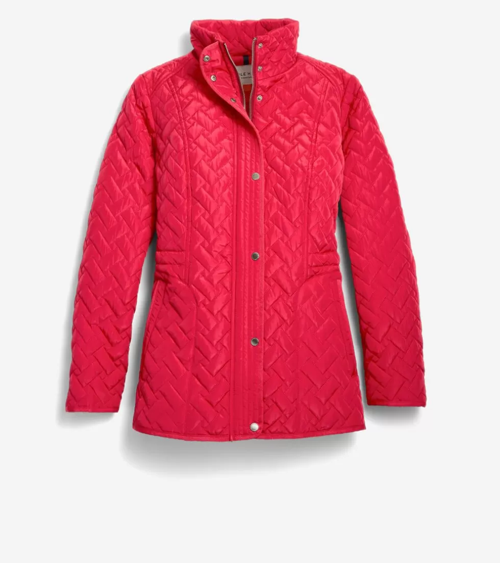 Cole Haan WOOL COATS & JACKETS | SOFTSHELL JACKETS^Women's Signature Quilted Classic Jacket Red