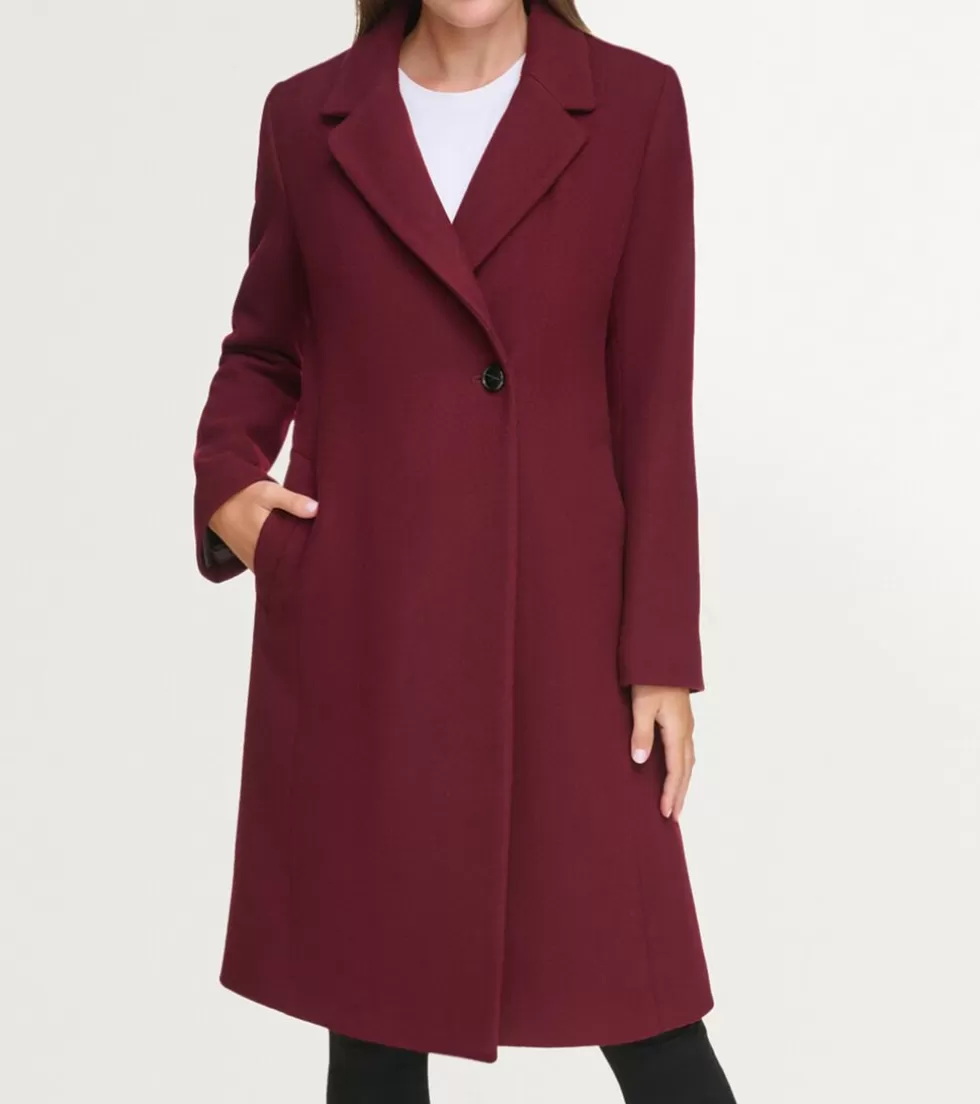 Cole Haan WOOL COATS & JACKETS | BLAZER & TRENCH JACKETS^Women's Slick Wool Asymmetric Coat Burgundy