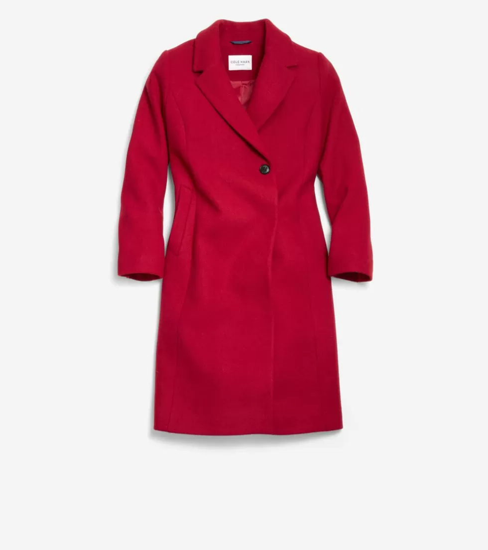 Cole Haan WOOL COATS & JACKETS | BLAZER & TRENCH JACKETS^Women's Slick Wool Asymmetric Coat Red