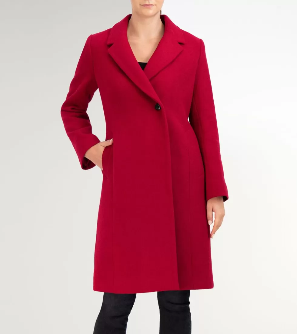 Cole Haan WOOL COATS & JACKETS | BLAZER & TRENCH JACKETS^Women's Slick Wool Asymmetric Coat Red