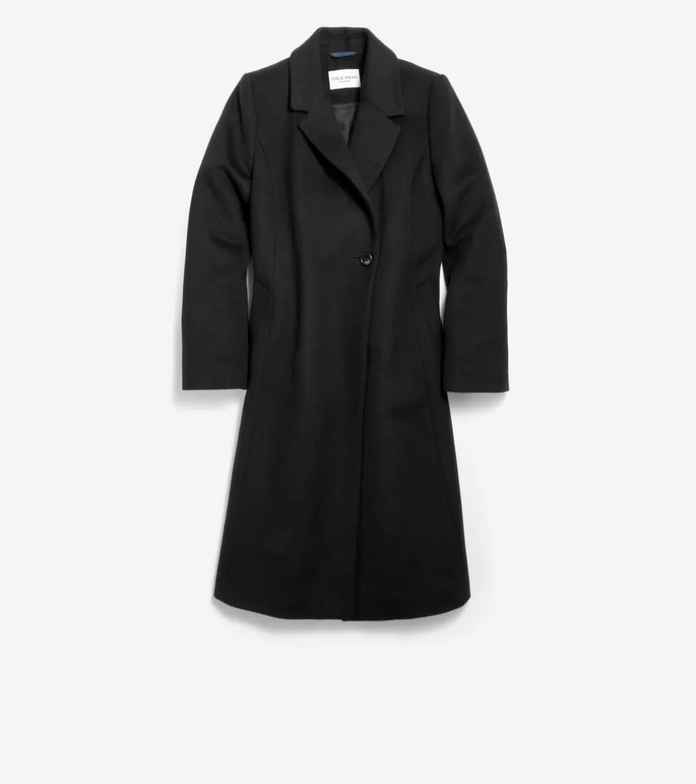 Cole Haan WOOL COATS & JACKETS | BLAZER & TRENCH JACKETS^Women's Slick Wool Asymmetric Coat Black